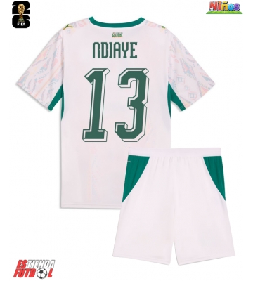 Senegal Iliman Ndiaye #13 Primera Equipación Niños Mundial 2026 Manga Corta (+ Pantalones cortos)